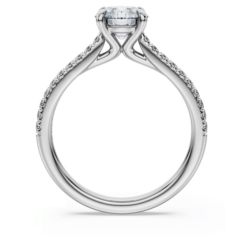 swarovski خاتم سوليتير eternity، ألماس مُصنع في المختبر بإجمالي 1 2 قيراط، شكل دائري، ذهب أبيض عيار 18