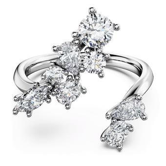 swarovski خاتم مفتوح galaxy، أحجار ألماس مُصنعة في المختبر بإجمالي 1 25 قيراط، ذهب أبيض عيار 18