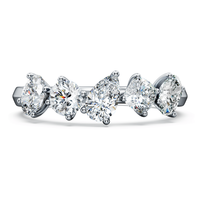 swarovski خاتم galaxy، ألماس مُصنع في المختبر إجمالي 1 قيراط، أشكال متنوعة، ذهب أبيض عيار 18 قيراط