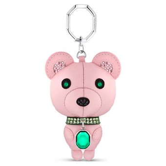 swarovski حلقة مفاتيح icons، على شكل دب، ألوان متعددة، ستانلس ستيل