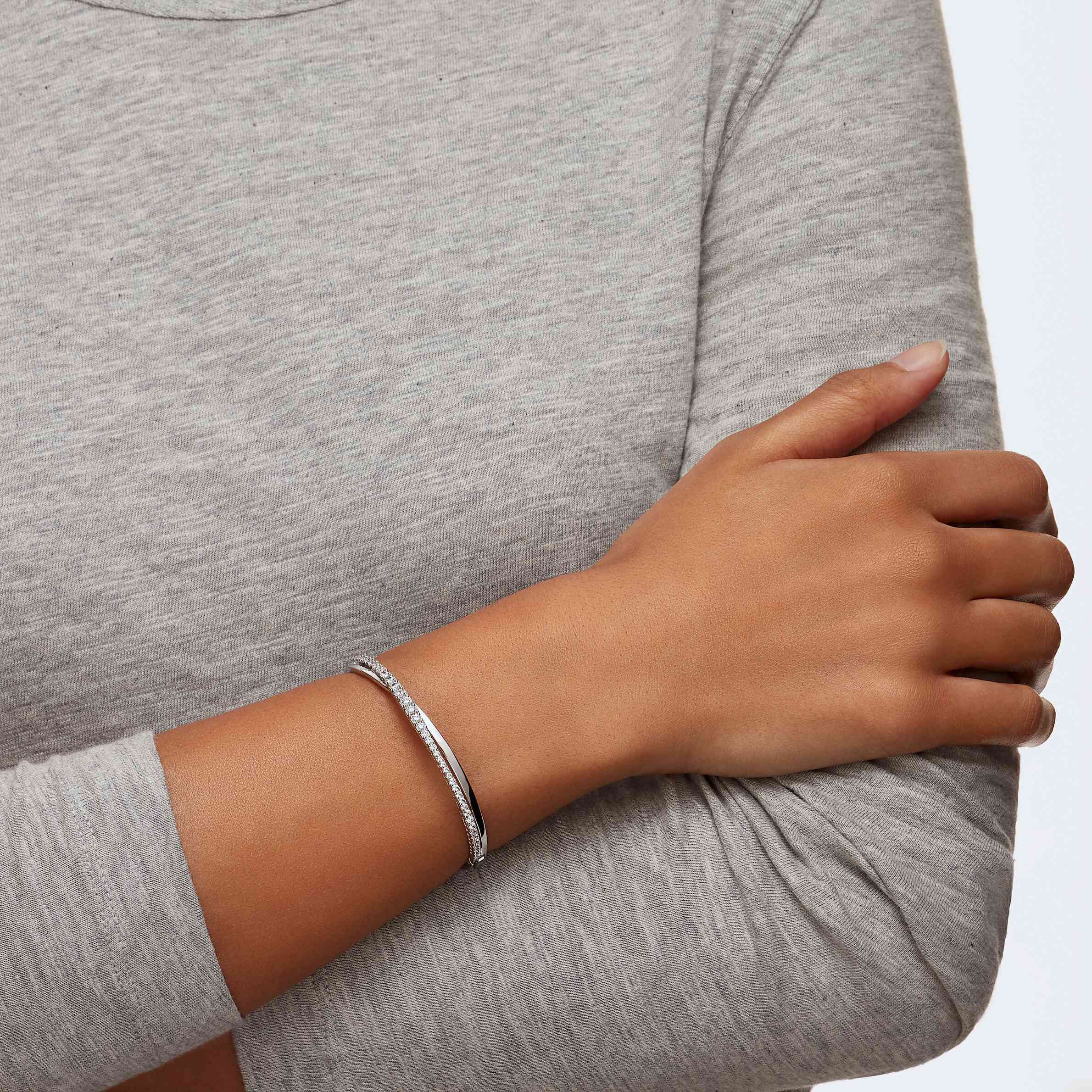 swarovski سوار hyperbola، لون أبيض، طلاء روديوم