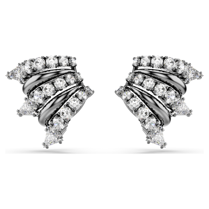 swarovski حلية أذن sublima، لون أبيض، طلاء روثينيوم