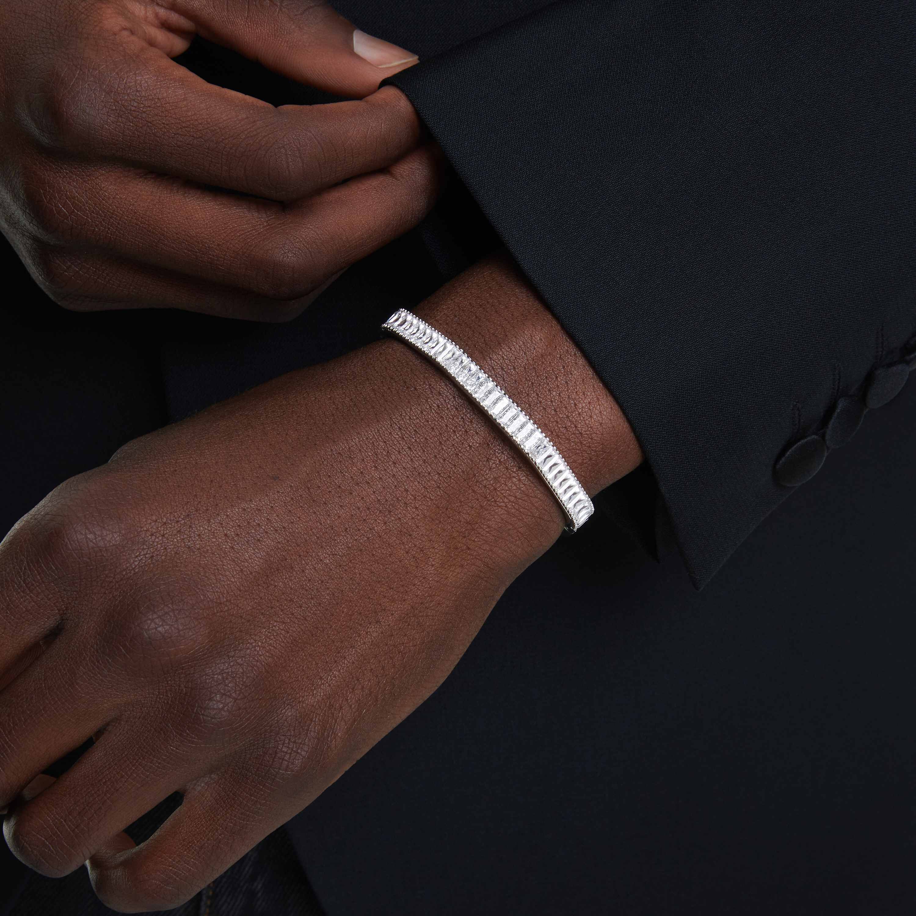 swarovski سوار matrix، قطع باغيت، لون أبيض، طلاء روديوم