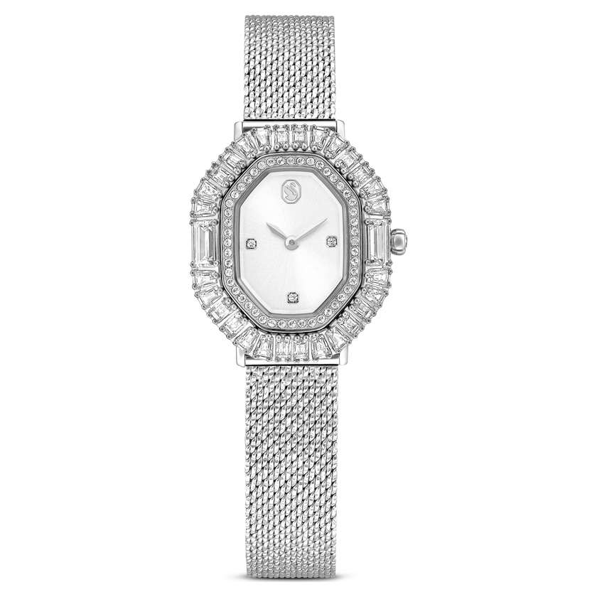 swarovski ساعة يد matrix octagon، سوار معدني، لون فضي، ستانلس ستيل