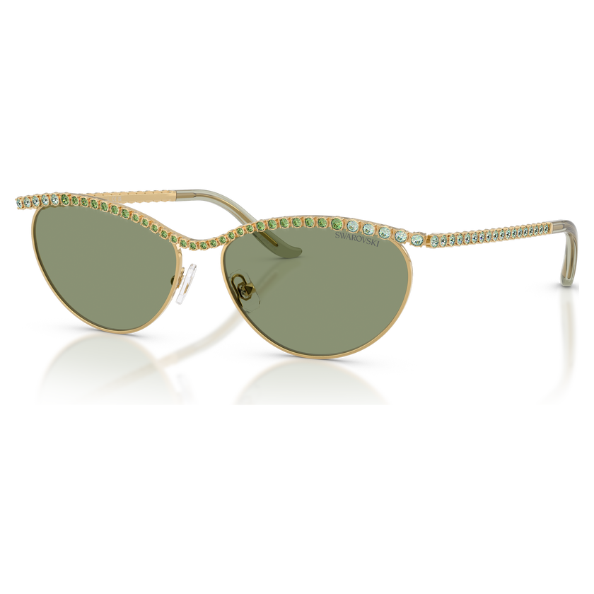 swarovski نظارات شمسية، شكل كات آي، sk7046، لون أخضر