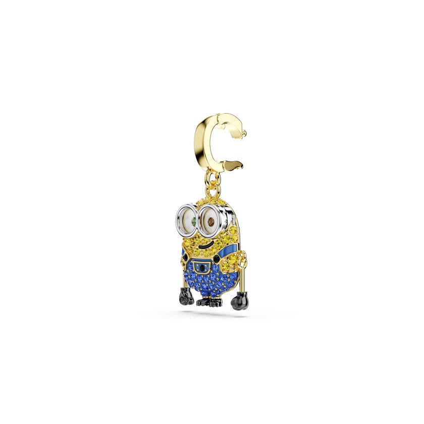 swarovski minions bob charm  pav   multicolored  gold tone plated