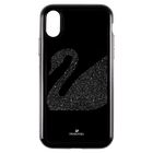 غطاء هاتف ذكي Swan Fabric بمصد مدمج، iPhone® X/XS، أسود