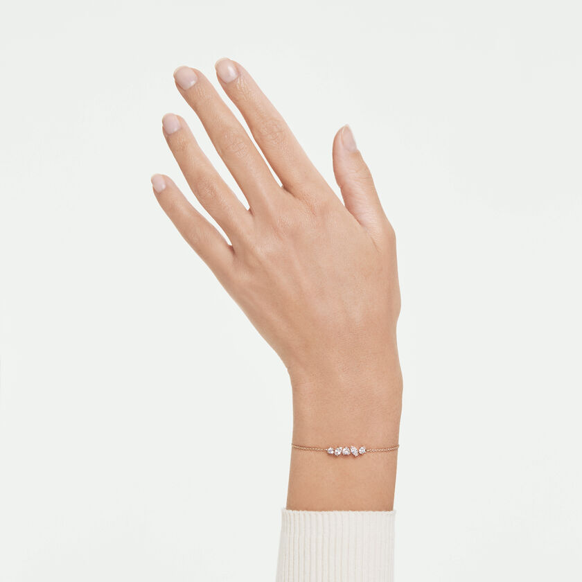 swarovski سوار mesmera، قطع متنوع، لون أبيض، لمسة نهائية من الذهب الوردي عيار 18 قيراط