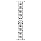 swarovski سوار برَّاق على شكل سلسلة يناسب الساعة الذكية apple watch ، لون فضي، ستانلس ستيل