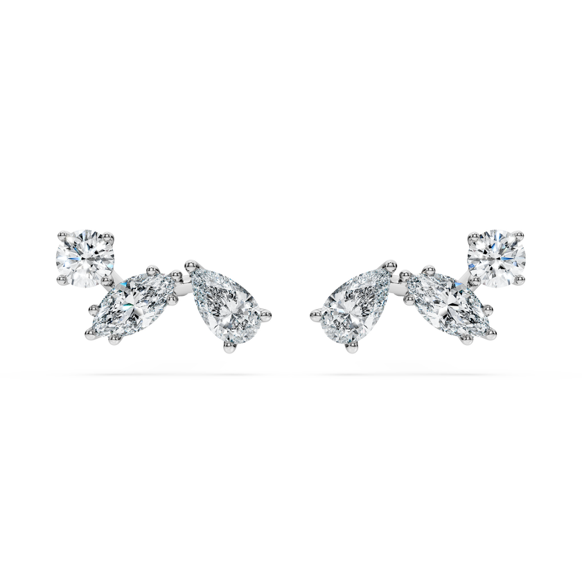 swarovski galaxy stud earrings  lab grown diamonds 0 5 ct tw  round shape  sterling silver