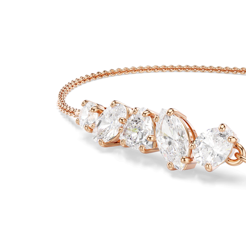swarovski سوار mesmera، قطع متنوع، لون أبيض، لمسة نهائية من الذهب الوردي عيار 18 قيراط