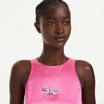 قلادة وبروش ariana grande x swarovski، قطع متنوع، شكل يعسوب، لون أخضر، طلاء روديوم