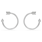 swarovski أقراط حلقية idyllia، قطع متنوع، شكل سهم، لون أبيض، طلاء روديوم