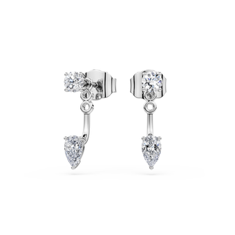 swarovski galaxy earring jackets  lab grown diamonds 0 8 ct tw  round shape  sterling silver