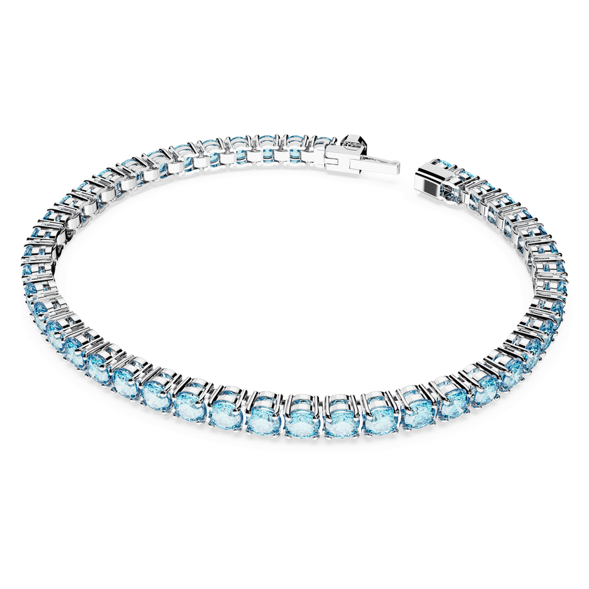 swarovski سوار matrix tennis، قطع مُستدير، لون أزرق، طلاء روديوم