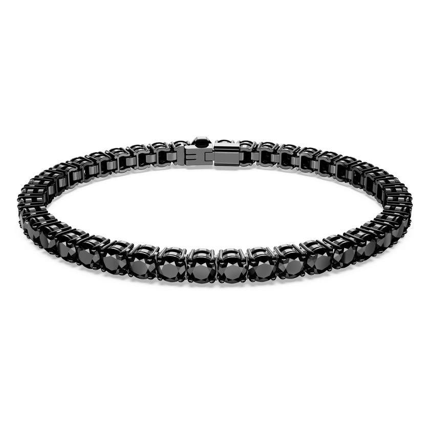 swarovski سوار matrix tennis، قطع مستدير، لون أسود، طلاء روثينيوم