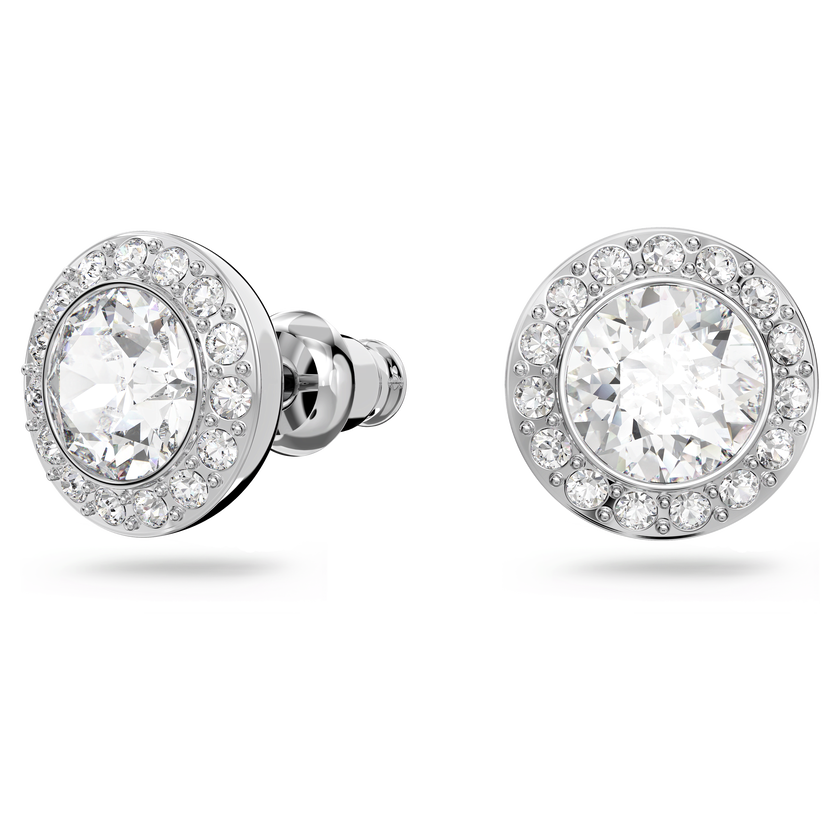 swarovski طقم una angelic، قطع مستدير، لون أبيض، طلاء روديوم