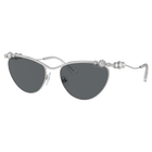 نظارة شمسية، شكل بيضاوي، SK7017، لون فضي