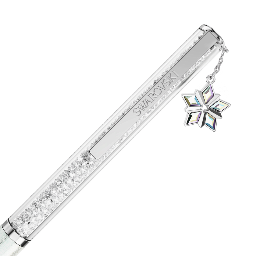 swarovski قلم حبر جاف crystalline الإصدار السنوي لعام 2027، مطلي باللاكر الأبيض، طلاء كروم
