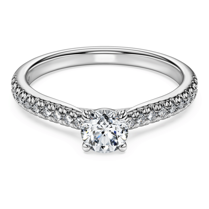 swarovski خاتم سوليتير eternity، أحجار ألماس مُصنعة في المختبر بإجمالي 0 7 قيراط، ذهب أبيض عيار 18