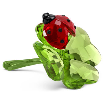 swarovski قطعة زينة على شكل دعسوقة وورقة برسيم من مجموعة idyllia