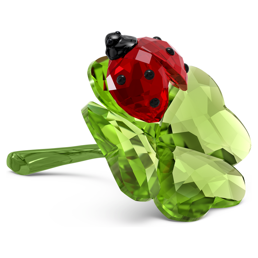 swarovski قطعة زينة على شكل دعسوقة وورقة برسيم من مجموعة idyllia