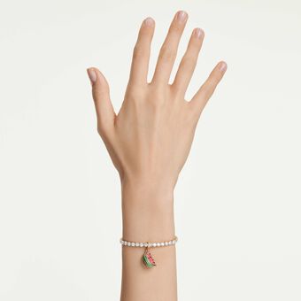 swarovski حلية idyllia، قطع متنوع، شكل بطيخ، ألوان متعددة، طلاء باللون الذهبي