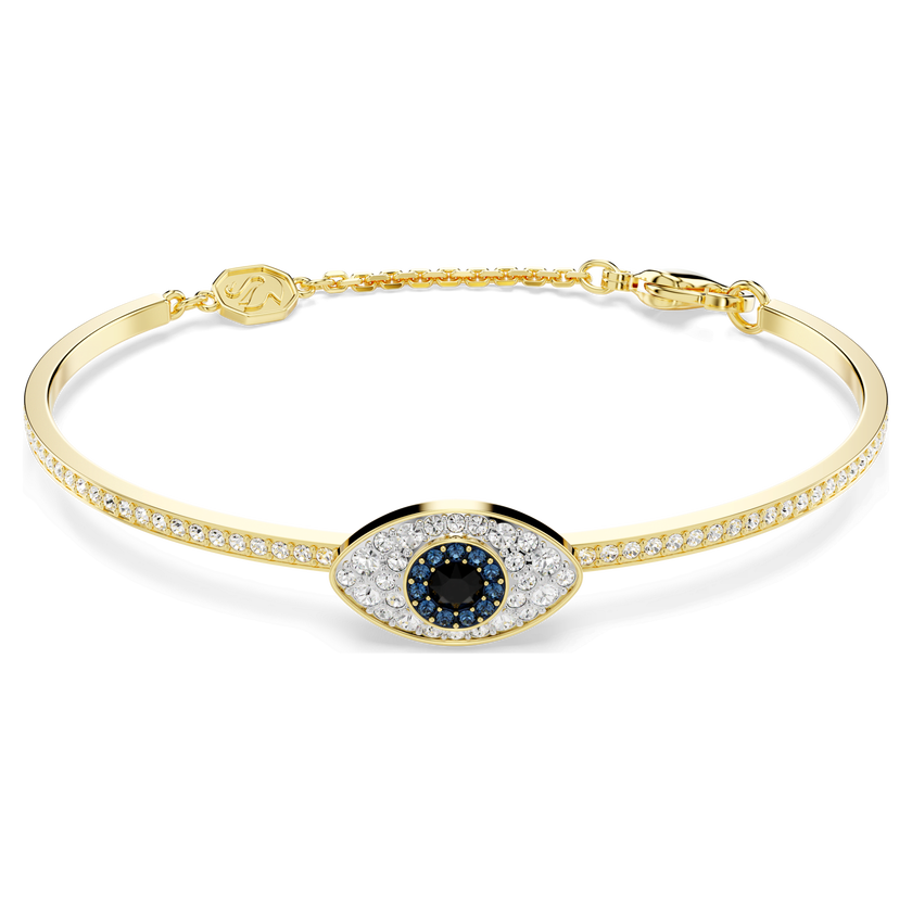 swarovski سوار symbolica، شكل عين الحسود، لون أزرق، لمسة نهائية من الذهب عيار 18 قيراط