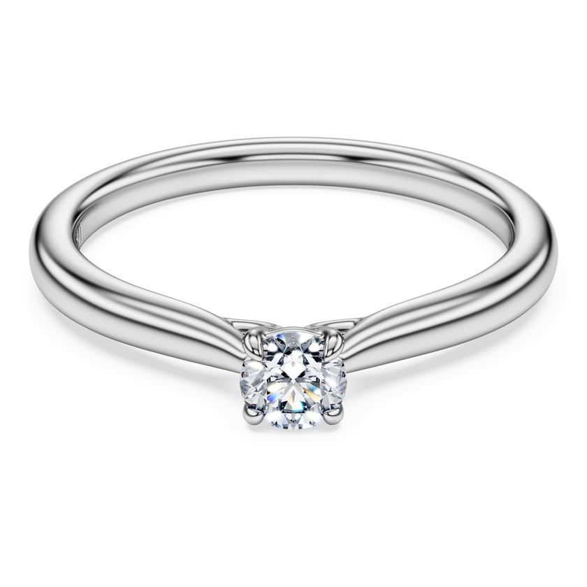 swarovski خاتم سوليتير eternity، ألماس مُصنع في المختبر بإجمالي 0 25 قيراط، شكل دائري، فضة إسترليني