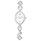 swarovski ساعة gema، سوار كريستال، لون فضي، ستانلس ستيل