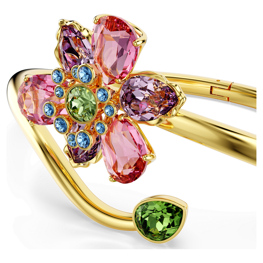 swarovski سوار idyllia، قطع متنوع، شكل زهرة، ألوان متعددة، طلاء باللون الذهبي