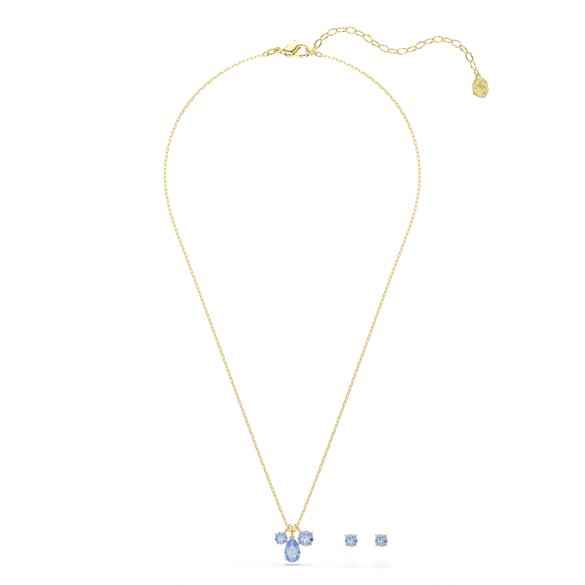 swarovski طقم mesmera، قطعتين، قطع متنوع، لون أزرق، لمسة نهائية من الذهب عيار 18 قيراط
