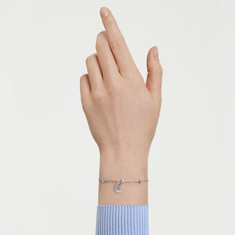swarovski سوار symbolica، قطع مُستدير، قمر، لون أزرق، طلاء روديوم