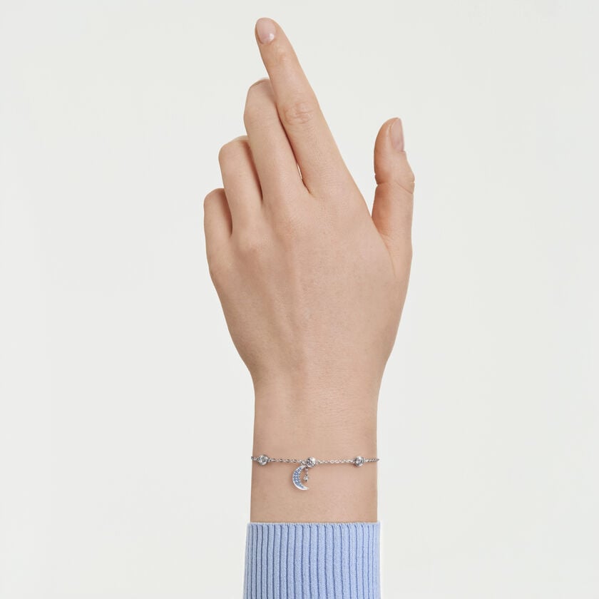 swarovski سوار symbolica، قطع مُستدير، قمر، لون أزرق، طلاء روديوم