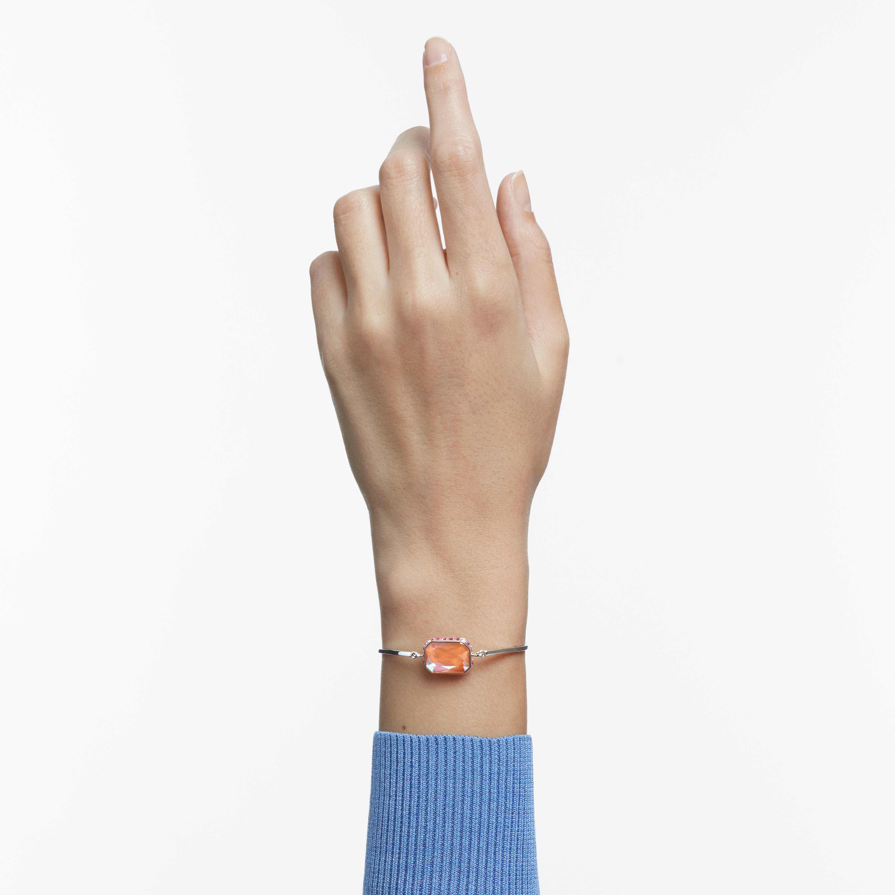 swarovski سوار orbita، مزدان بكريستالات مثمنة، ألوان متعددة، طلاء روديوم