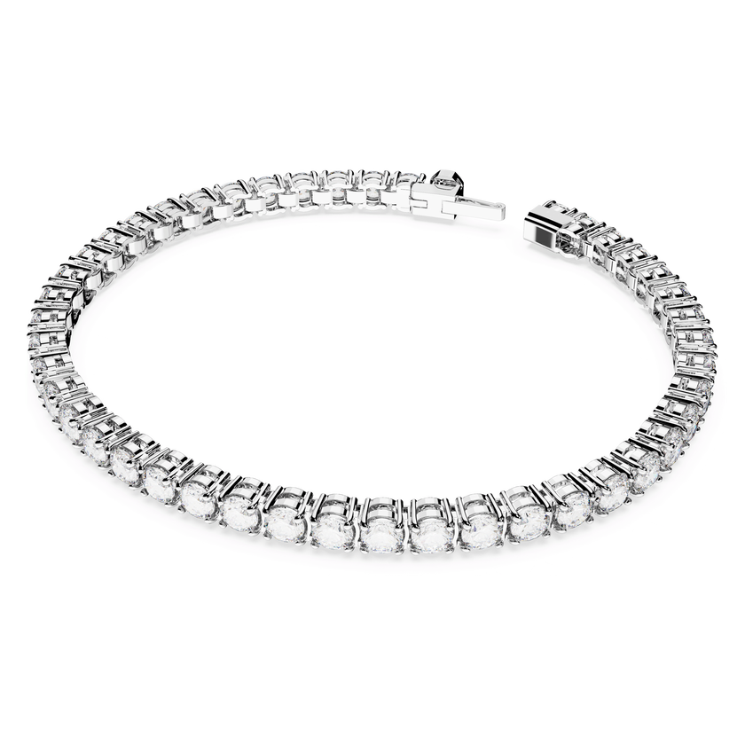 swarovski سوار matrix tennis، قطع مُستدير، لون أبيض، طلاء روديوم