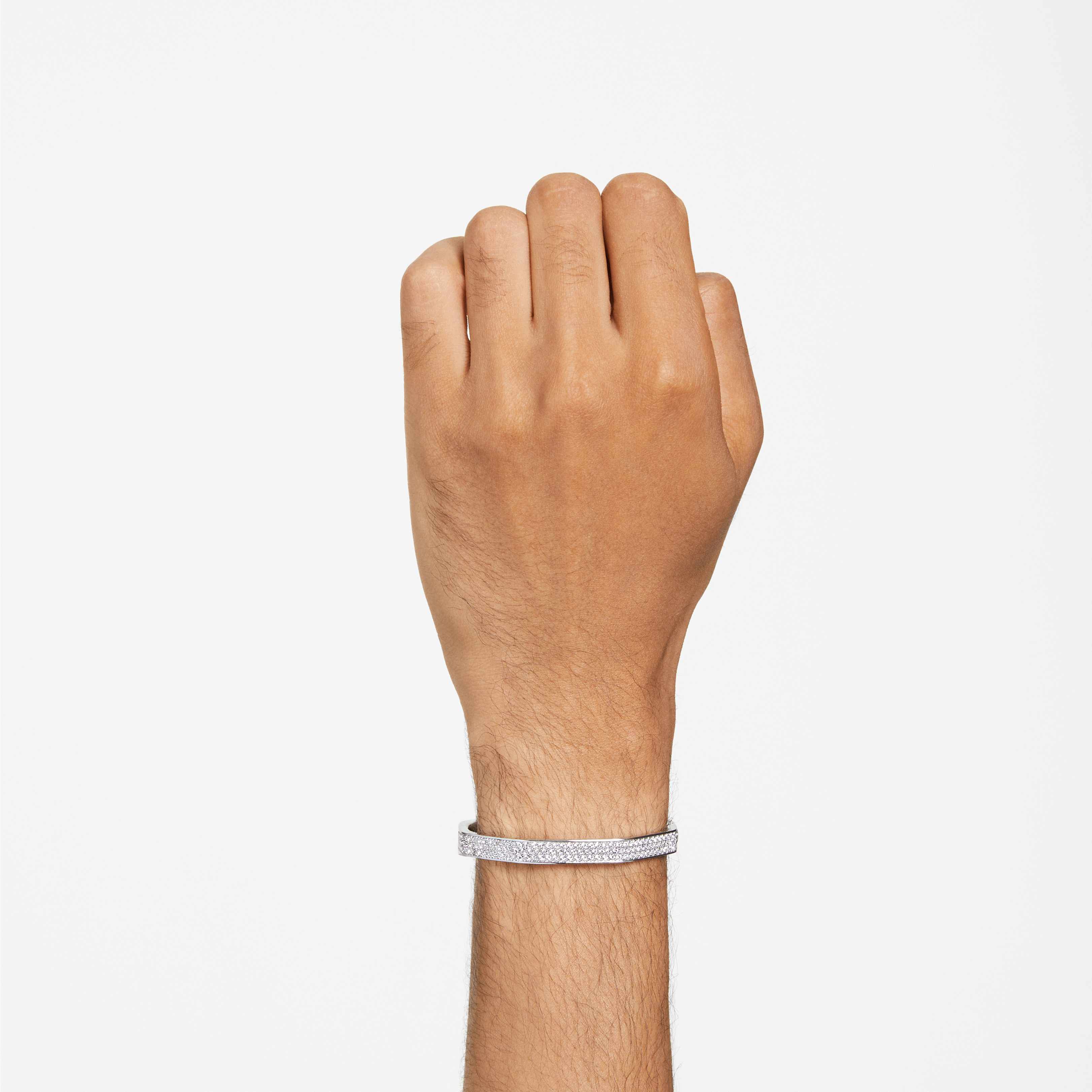 swarovski سوار dextera، شكل ثماني، لون أبيض، طلاء روديوم