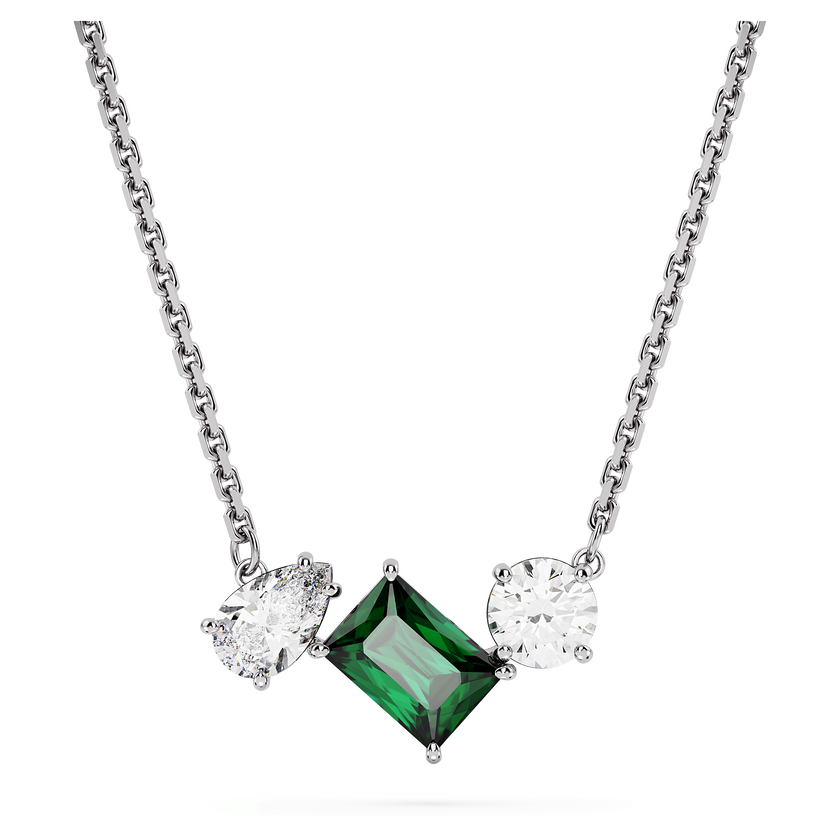 swarovski قلادة mesmera، قطع متنوع، لون أخضر، طلاء روديوم