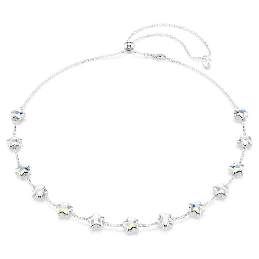 swarovski عقد chroma، قطع متنوع، نجمة، لون أبيض، طلاء روديوم