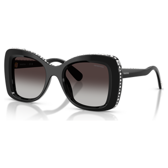 swarovski نظارة شمسية، شكل فراشة، sk6062u، لون أسود