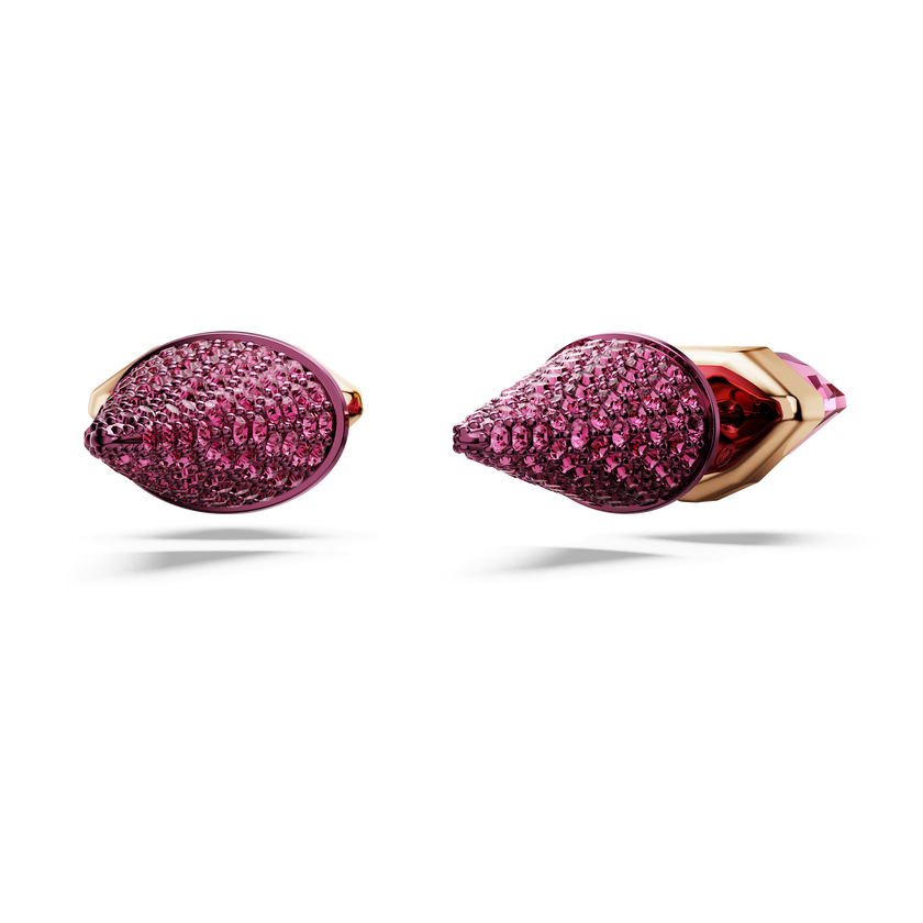 swarovski أقراط دبوسية lucent، أحجار كريستال صغيرة متراصة، شكل وتد، لون وردي، لمسة نهائية من معادن مختلطة