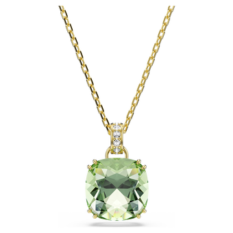 swarovski قلادة millenia، قطع كوشن، لون أخضر، لمسة نهائية من الذهب عيار 18 قيراط