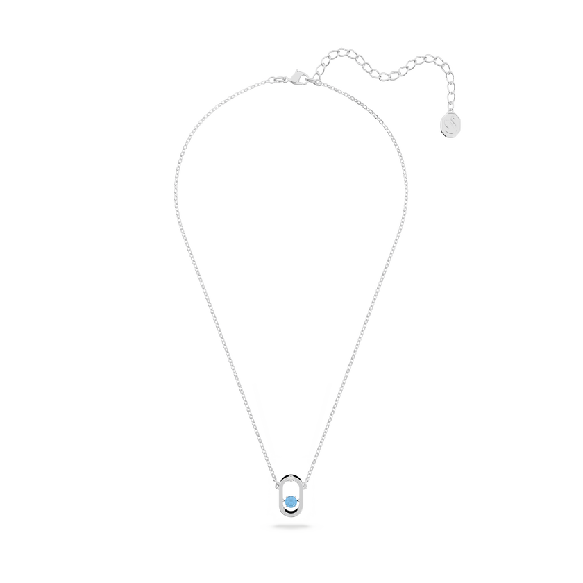 swarovski عقد sparkling dance من سواروفسكي، قطع مستدير، شكل بيضاوي، لون أزرق، طلاء روديوم