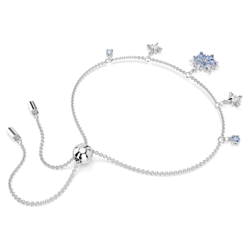 swarovski سوار magic، شكل ندفة ثلج، لون أزرق، طلاء روديوم