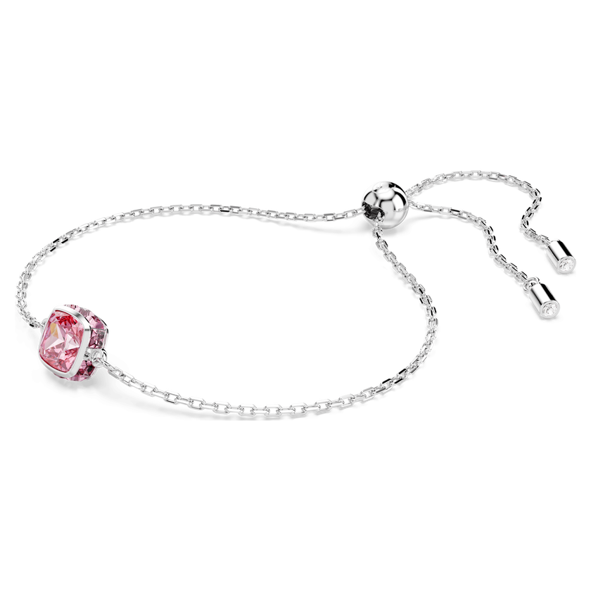 swarovski سوار birthstone، قطع مربع، october، لون وردي، طلاء روديوم