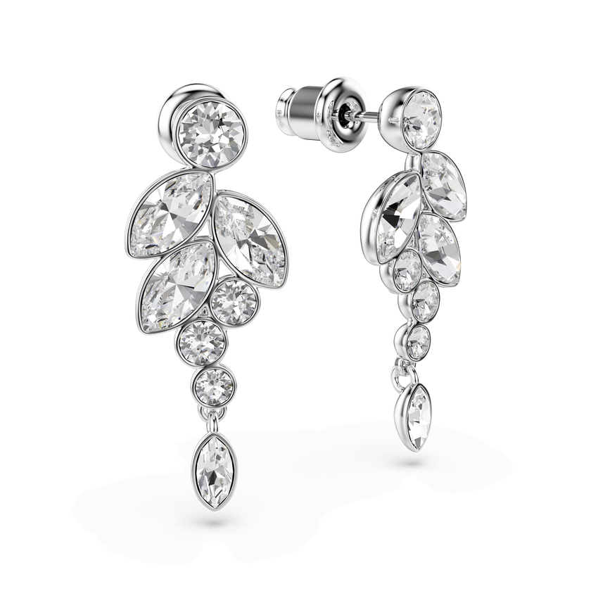 swarovski أقراط متدلية diapason، قطع متنوع، قمر، لون أبيض، طلاء روديوم