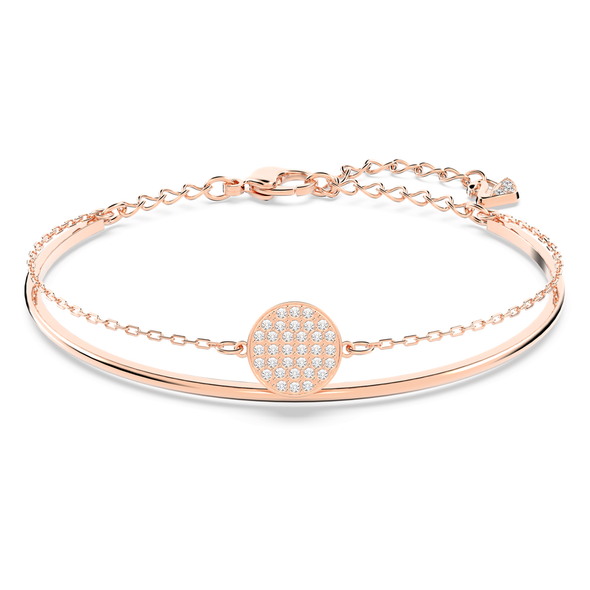 swarovski سوار ginger، لون أبيض، طلاء ذهبي وردي