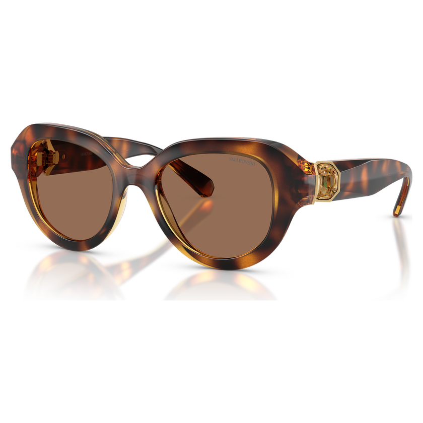 swarovski نظارة شمسية، شكل مستدير، لون أسود