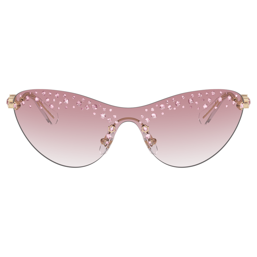 swarovski نظارة شمسية، شكل قناع، لون وردي
