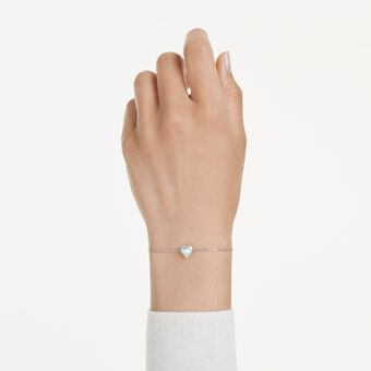 swarovski سوار eternity، ألماس مُصنع في المختبر إجمالي 0 5 قيراط، شكل قلب، فضة استرليني